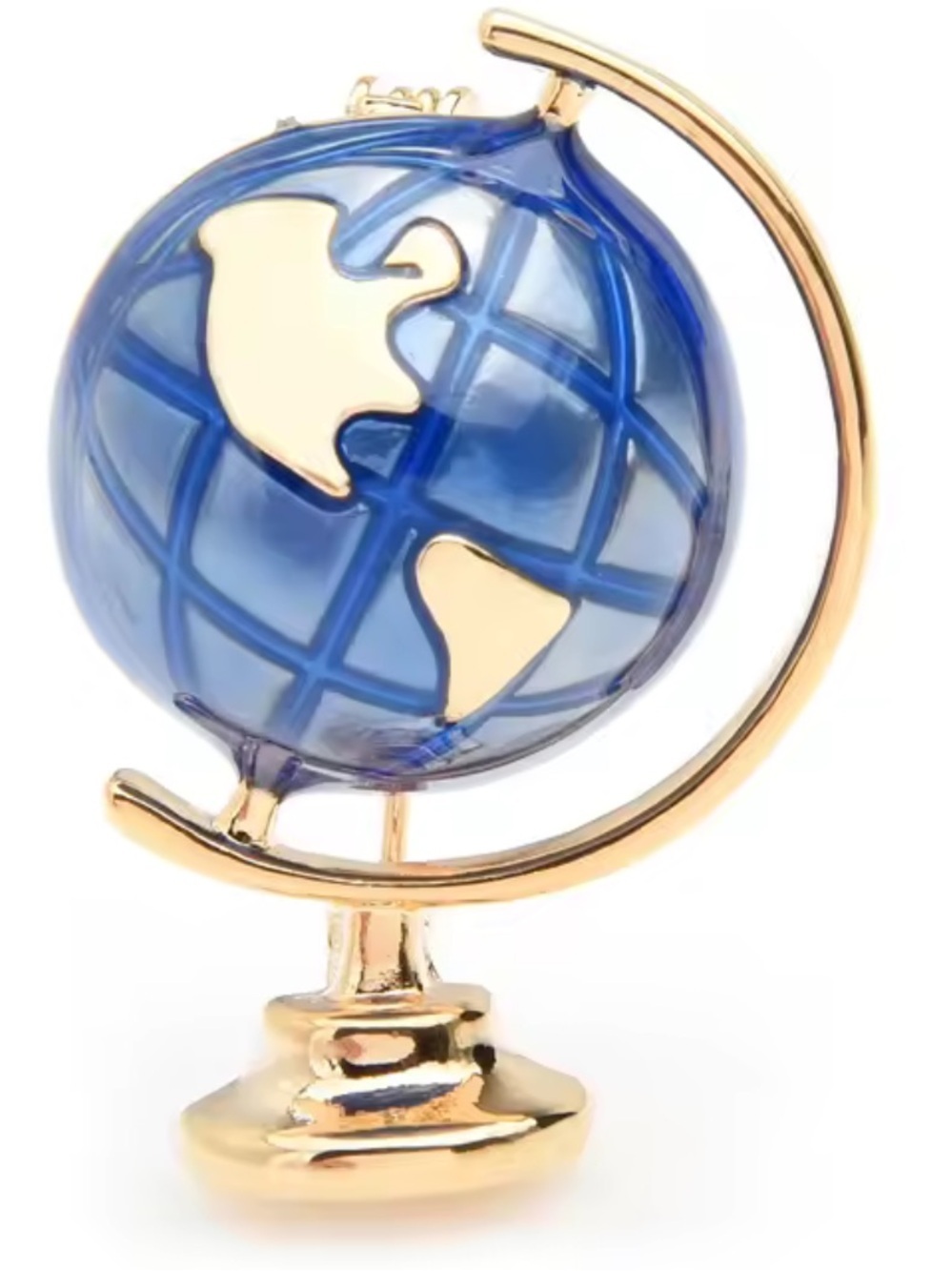 Blue Globe Gold Brooch